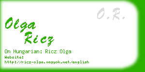 olga ricz business card